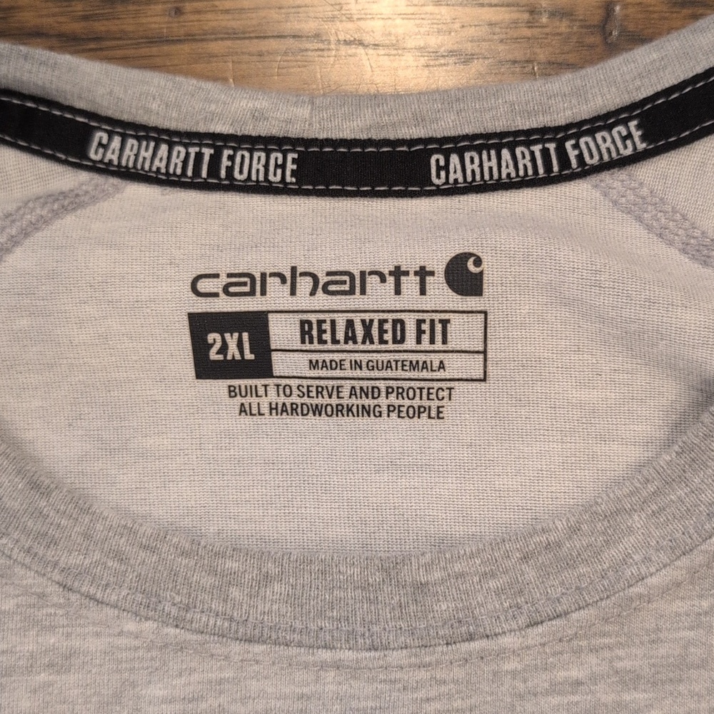 Mens Carhartt Force gray short sleeve shirt size 2XL - Picture 3 of 4